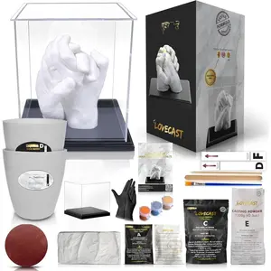 Hand Casting DIY Kit for Couples | Complete kit with  Display, Wooden Base, and Step-by-Step Guide to Create a  Hand molding Christmas