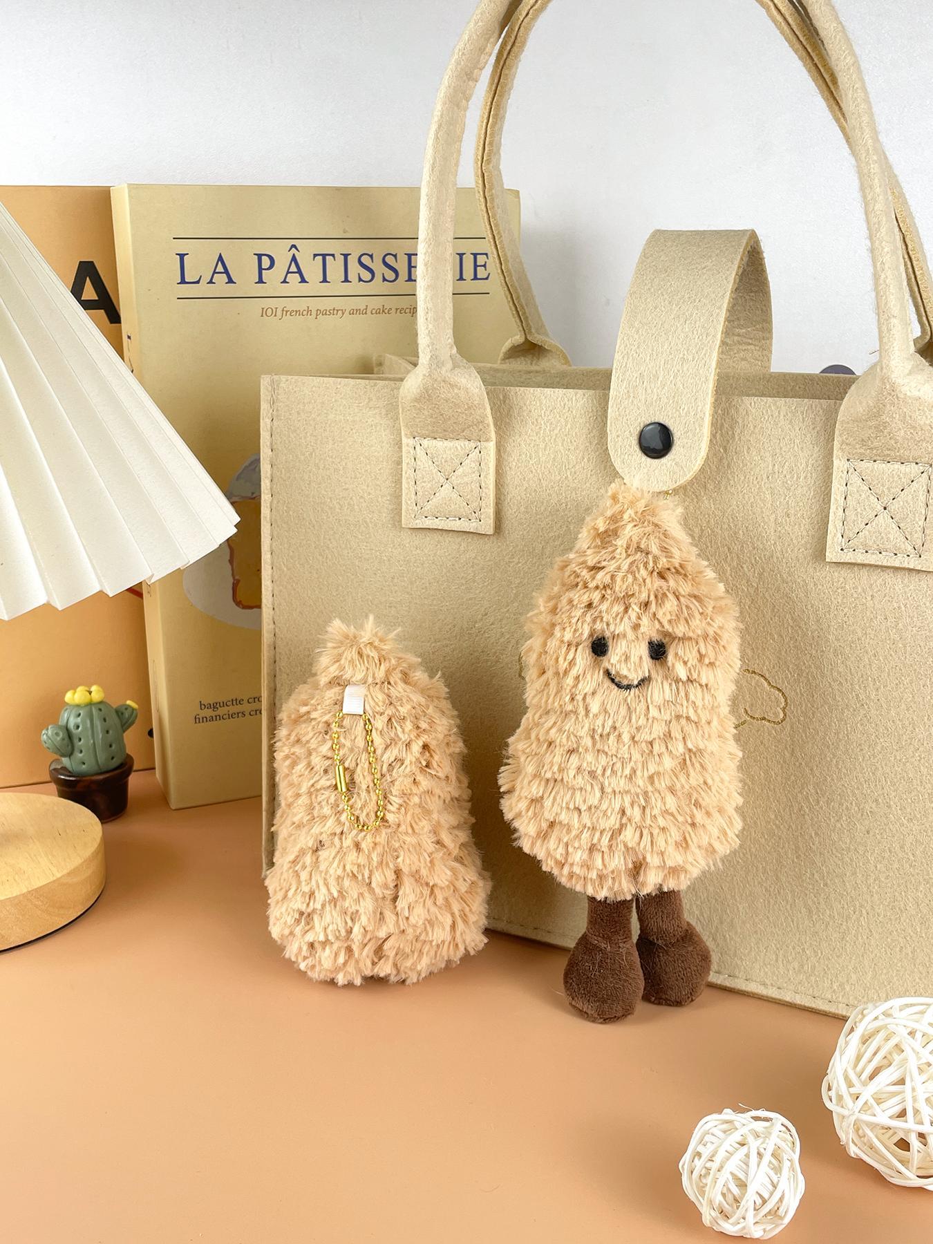 Cute Peanut Design Plush Keychain, Cute Bag Charms, Fashion Accessories for Women & Men, Trendy All-match & Exquisite Keychain for Birthday Gift, Cute Soft Keychains