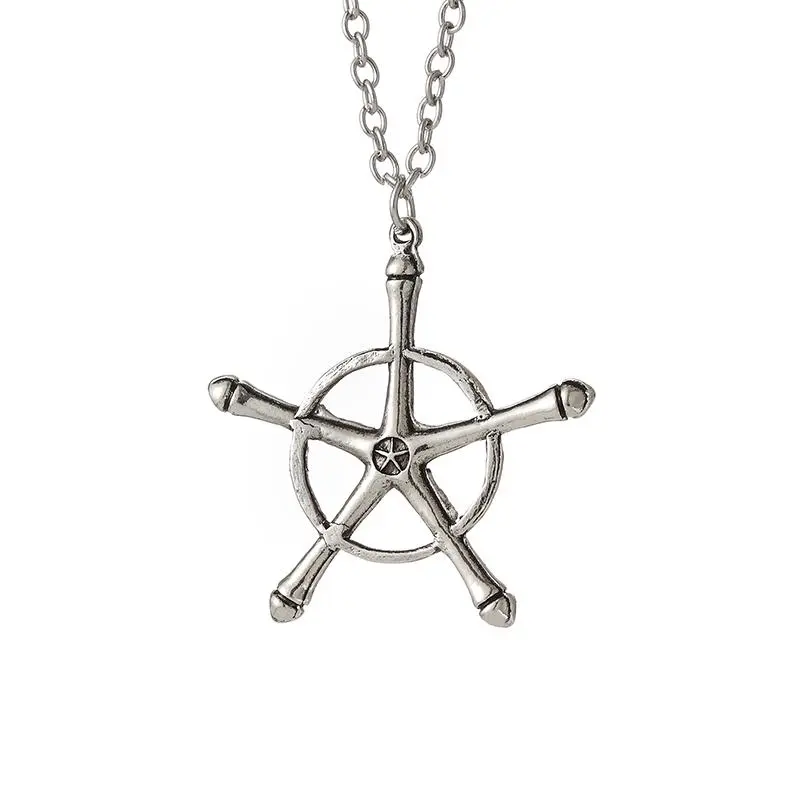 Anime Bleach Necklace Quincy Ishida Uryuu Cosplay Ginrei Gojiaku Amulet Alloy Choker Chain Keychain Pendant Jewelry Gifts