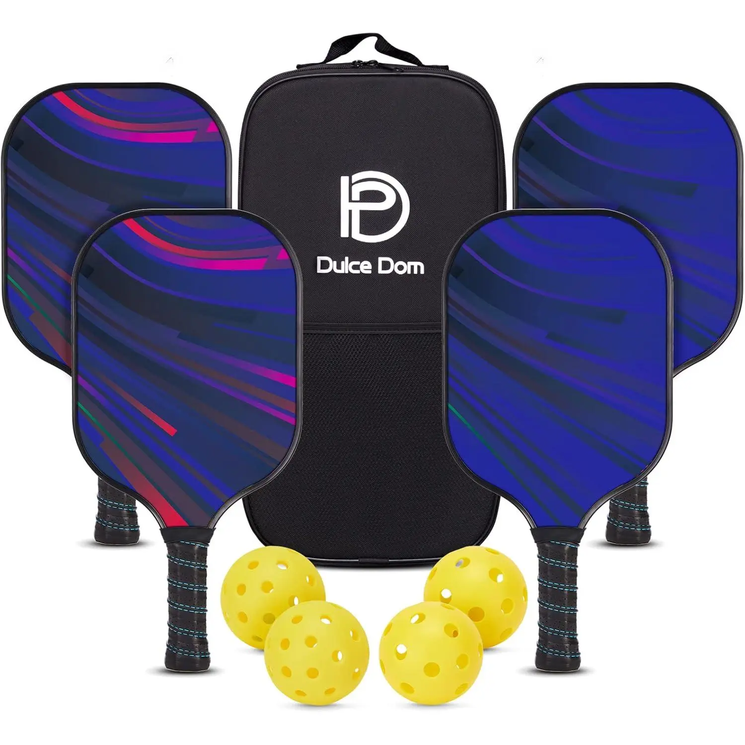 2 Or 4 Pack Fiberglass Pickleball Paddles Set USAPA Approved Lightweight Comfort Grip Rackets With Protective Storage Bag 4 Indoor Outdoor Pickleballs For Men Women Beginner Training Backyard Tournament Sports Holiday Gift Kit