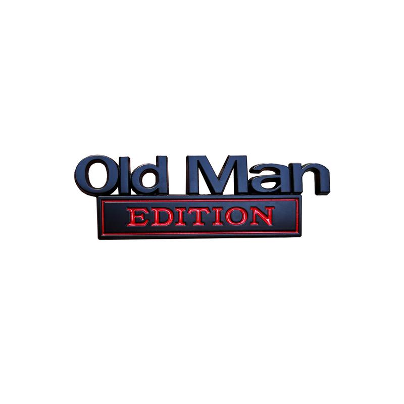 Premium Old Man Edition 3D Car Emblem Sticker Metal Badge Bumper Decals for Cars Trucks SUVs Side or Rear Tailgate Name Sticker - Gift for Drivers on Father's Day Retirement