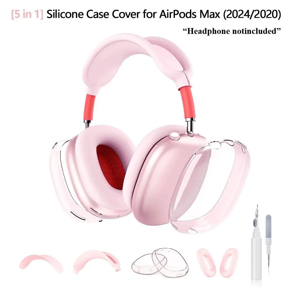 Full Coverage Transparent PVC Over-Ear Headphone Protective Set, Scratch Resistant Dustproof Cover for Headband & Earcups, Clear Daily Headphone Accessory