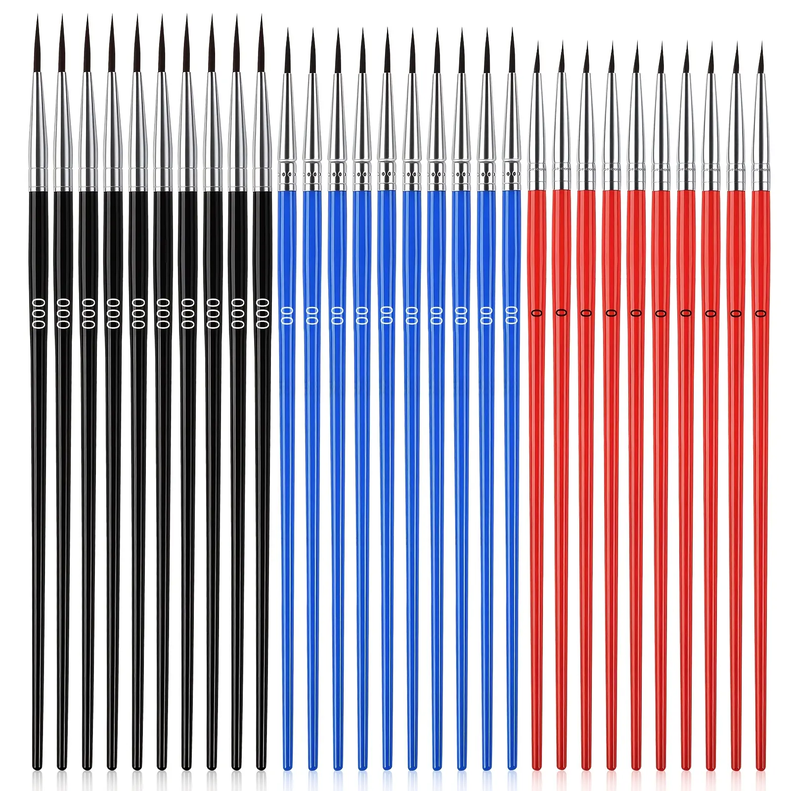 60PCS Detail Paint Brushes, Tiny Detail Paint Brushes Set with 3 Size #0#00#000, Fine Tip Paint Brush for Miniature Models, Watercolors, Acrylics, Oil Paintings, and Sketches