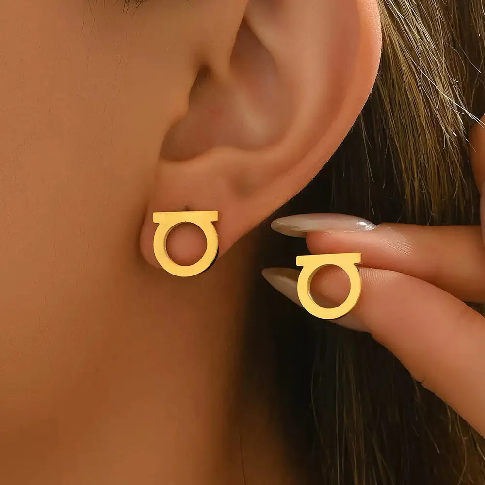 Fashion Stainless Steel Letter D Earrings,Perfect Gift for Holidays and Daily Wear, Stylish Jewelry Accessories