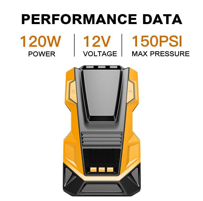 AC/DC 12V  Portable Compressor Electric Car Compressor with LED Car Tyre Inflator Pump Dual-Purpose Suitable for Car Motorcycle