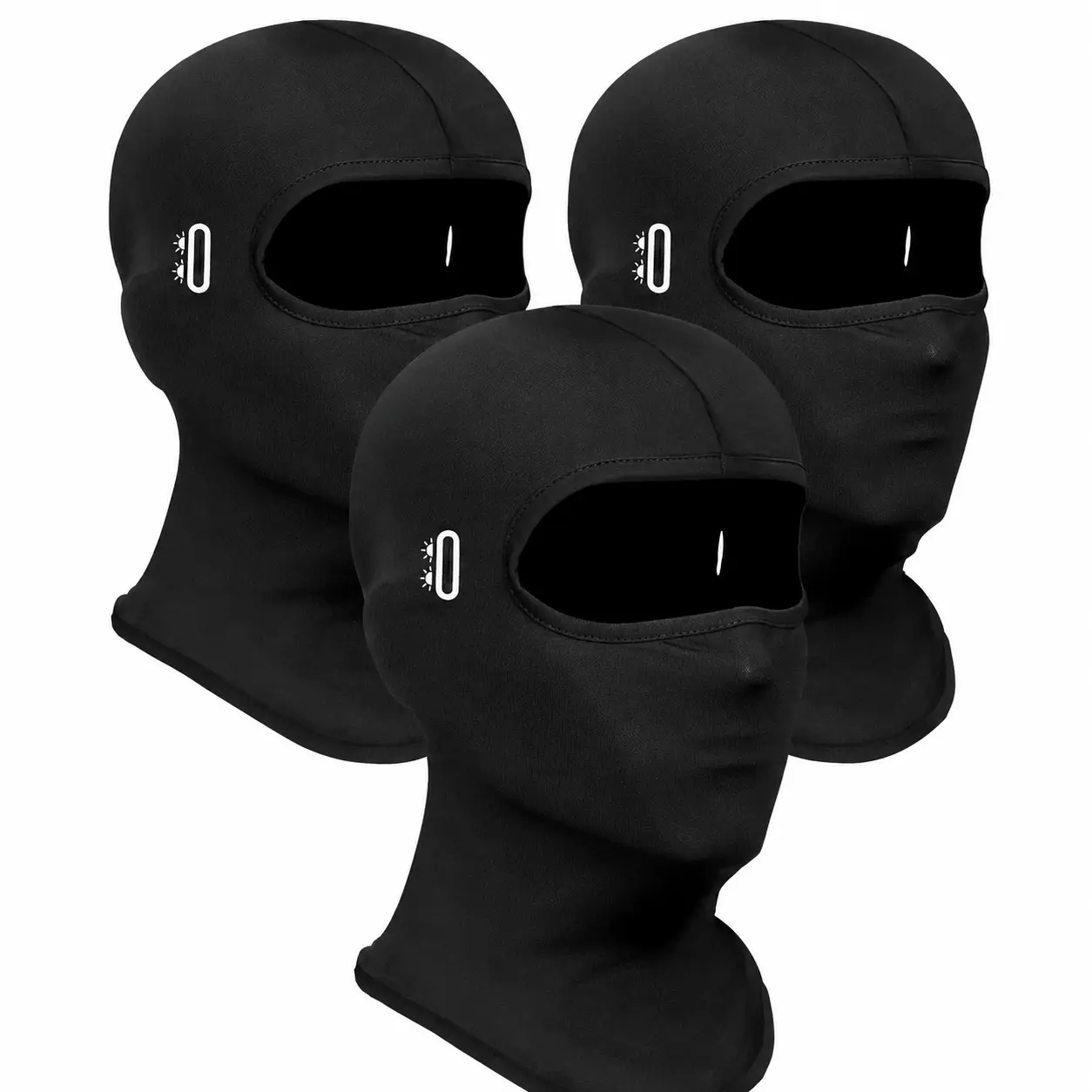 Three-Piece Breathable Full-Face Balaclava Set for Outdoor Sports—Windproof, Moisture-Wicking Neck and Face Cover Ideal for Cycling, Skiing, Running, and Cold-Weather Commuting—Unisex, All-Season, Lightweight Stretch Fabric with Seamless Design