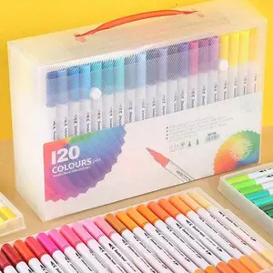 12/24/36/48/60/72/100/120 Color Dual-Ended Watercolor Pencils, Soft Brush Tips, Washable, 8 Set Options, Art Painting Pens, Holiday Gifts