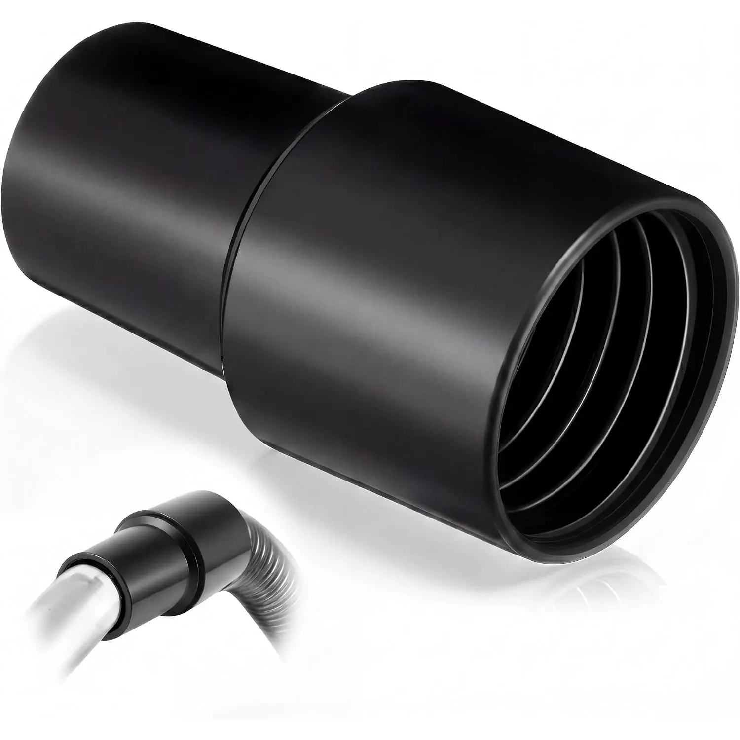 1 Pcs Vacuum Threaded Hose Cuff, Compatible with ProTeam 1.5" Aluminum Wand| Press Fit Over 1.5" OD Wand & Fits 1.5" ID / 1.9" OD Threaded Hose, Vacuum Cleaner Connector, Black Soft PVC