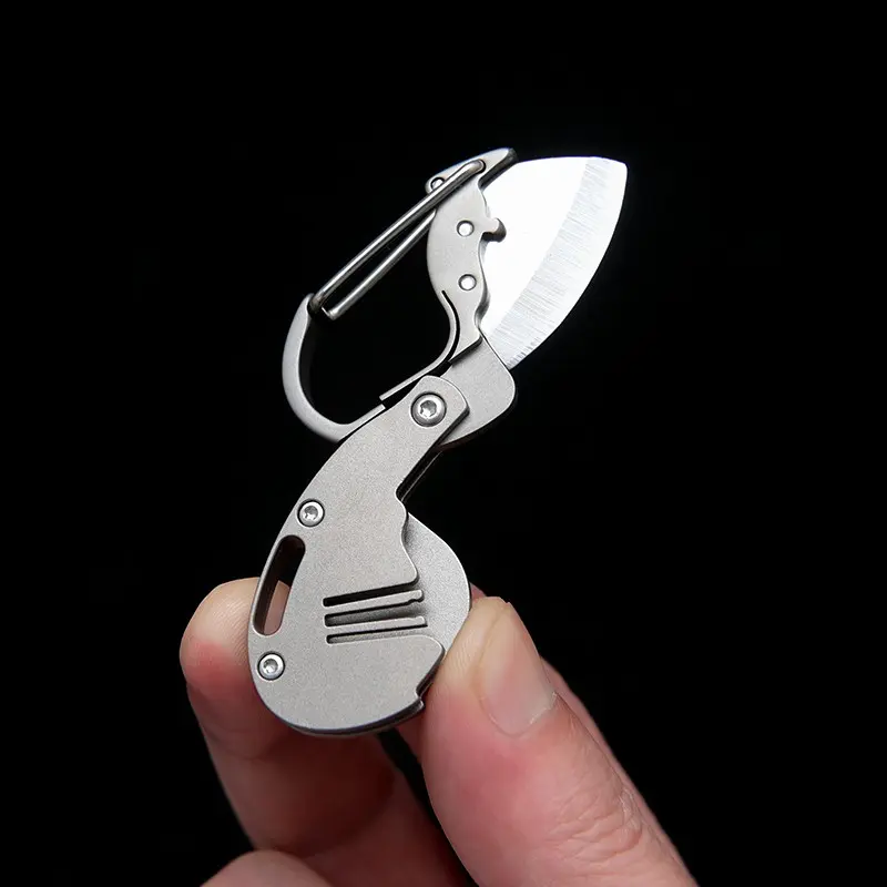 Titanium Alloy Pocket Knife, Sharp Mini Folding Knife, Keychain Utility Tool, Portable Unboxing Knife, Fixed Blade Surface Design, Folding Pocket Knives