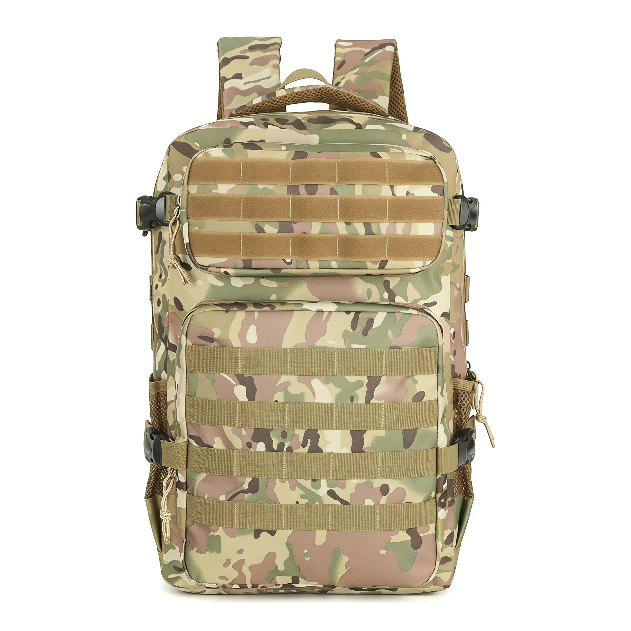 Tactical Backpack for Adults, 36-55L Expandable Oxford Fabric Backpacks for School, Water-Resistant, Breathable Back, Adjustable Shoulder Strap, Buckle, Camouflage, for Outdoor Camping Hiking