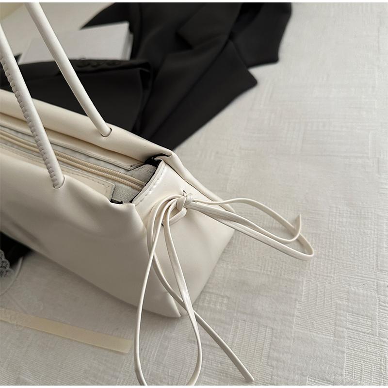 French Elegant Square Bag Korean Bow Decoration Pu High-quality Bag Niche Simple Ballet Style Shoulder Bag New Casual Women Bags