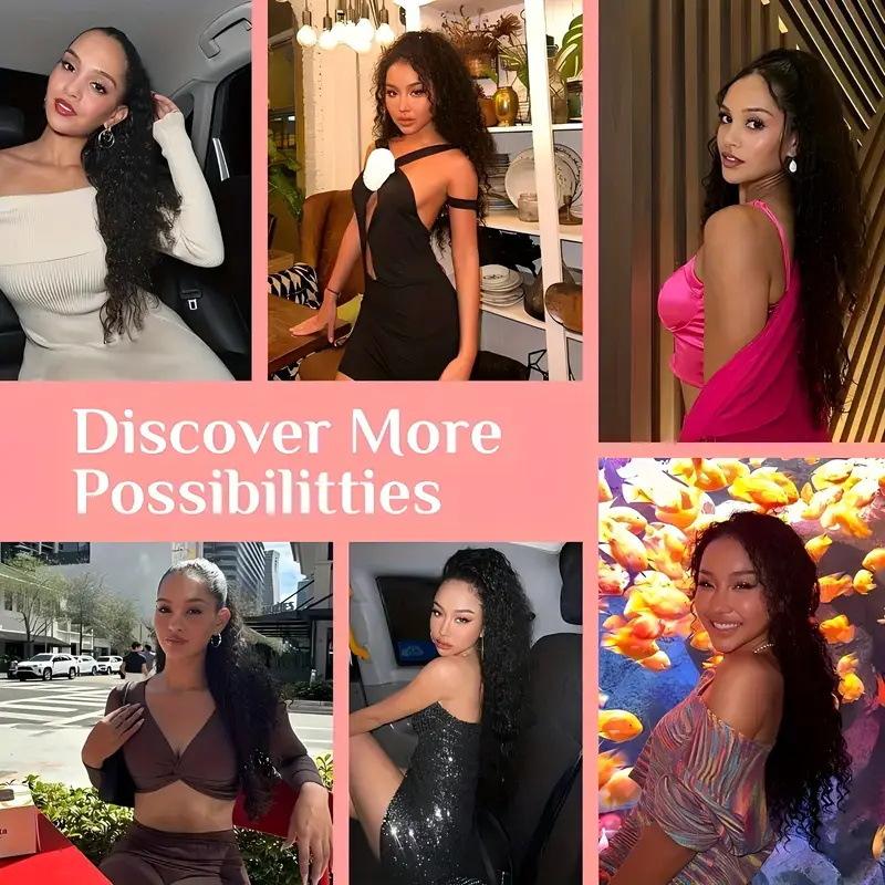 DB- Curly Ponytail Hair Extension Heat Resistant Synthetic Hair Drawstring Ponytail for Women-DB