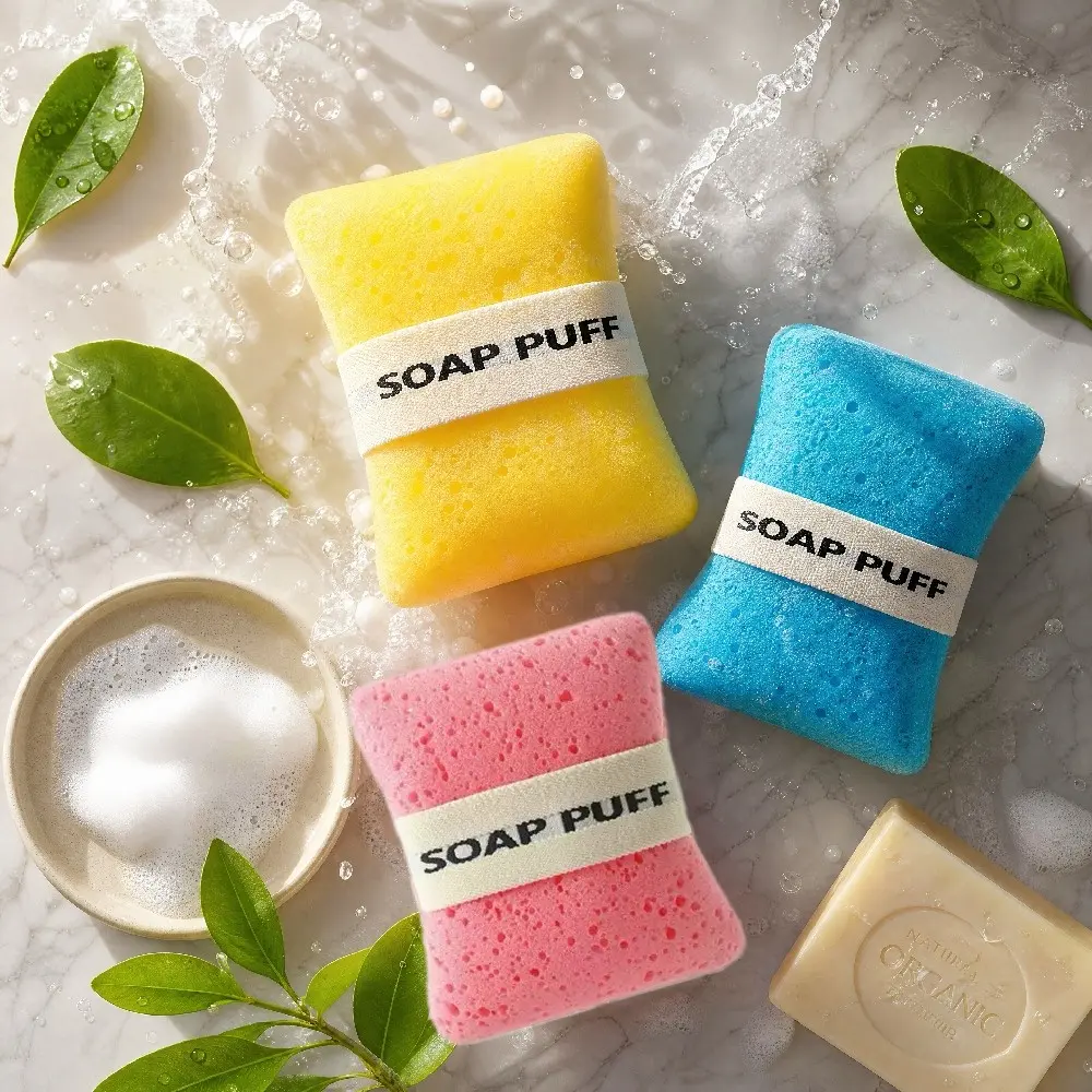 3-Pack Exfoliating Bath Sponges, Natural Shower Sponge for Women, Gentle Body Care, Reusable & Durable, Perfect for Daily Use