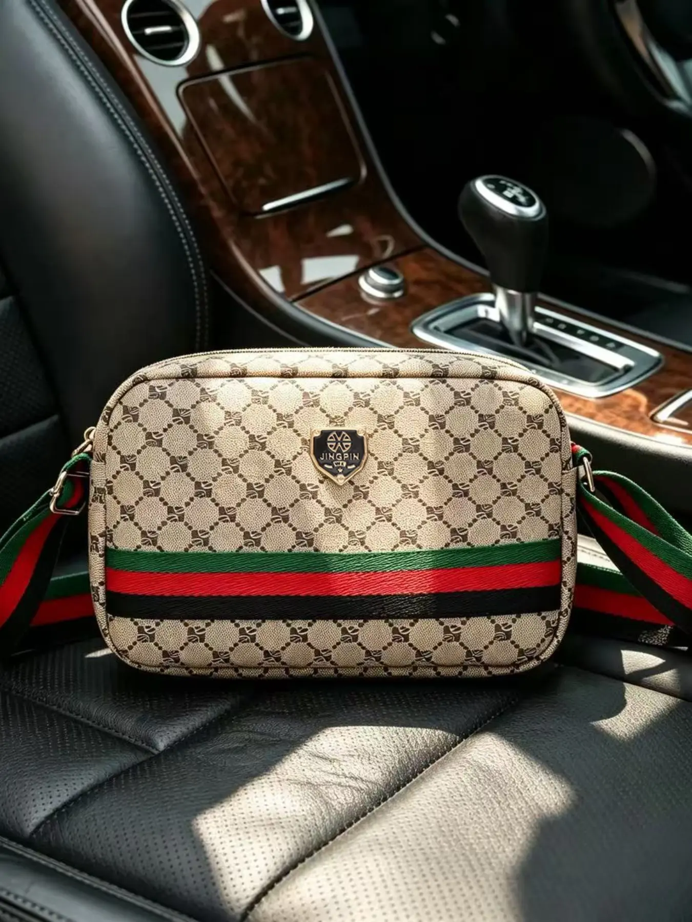 Unisex Small Handbag, Fashionable Multi-Functional Wrist Crossbody Bag, Casual PU Leather Shoulder Bag, Large Capacity Print Design, Bags Crossbody