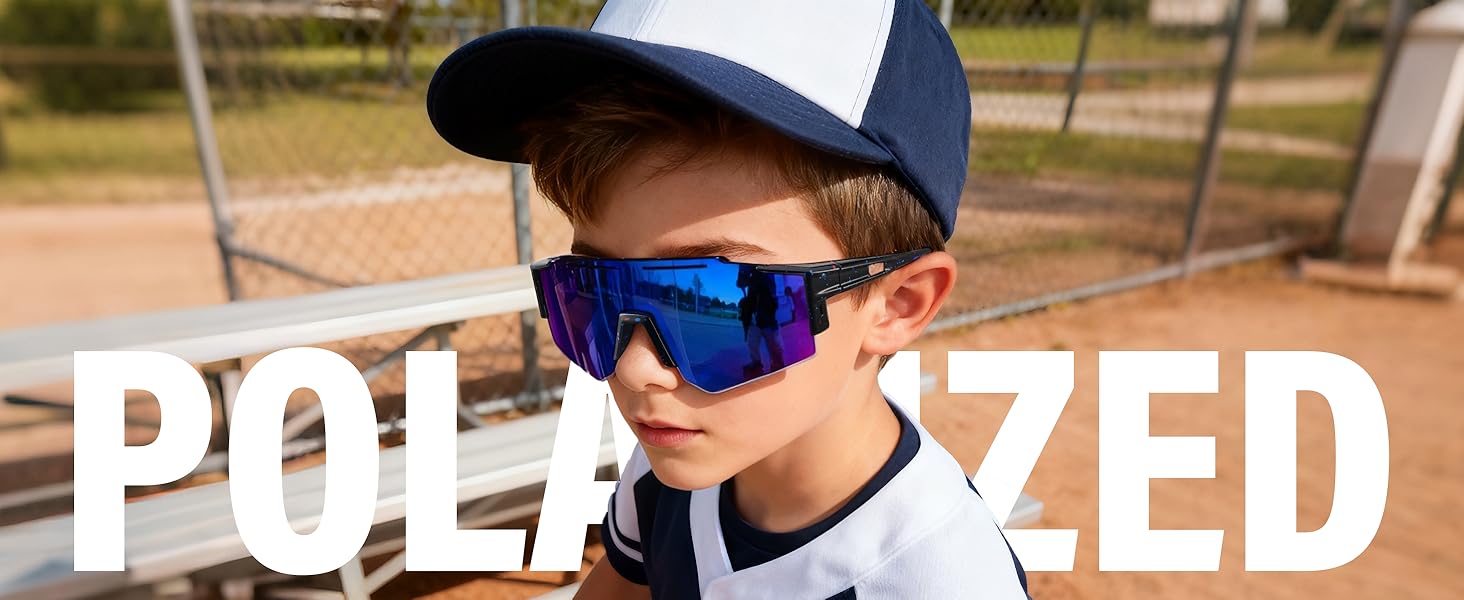 Oversized Kids Sunglasses Youth Baseball Sun Glasses Boys Girls Softball Cycling UV400 Protection Goggles
