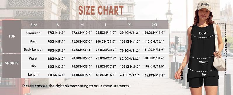 Imily Bela Women's Summer 2 Piece Outfits Sleeveless High Low Spilt Hem Tank Top Biker Shorts Sets Lounge Set Tracksuit