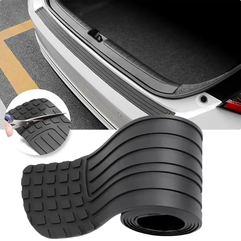 104cm Car Vehicle Trunk Protector Strip - Anti-Scratch Rubber Rear Bumper Guard Trim Universal Fit Cuttable