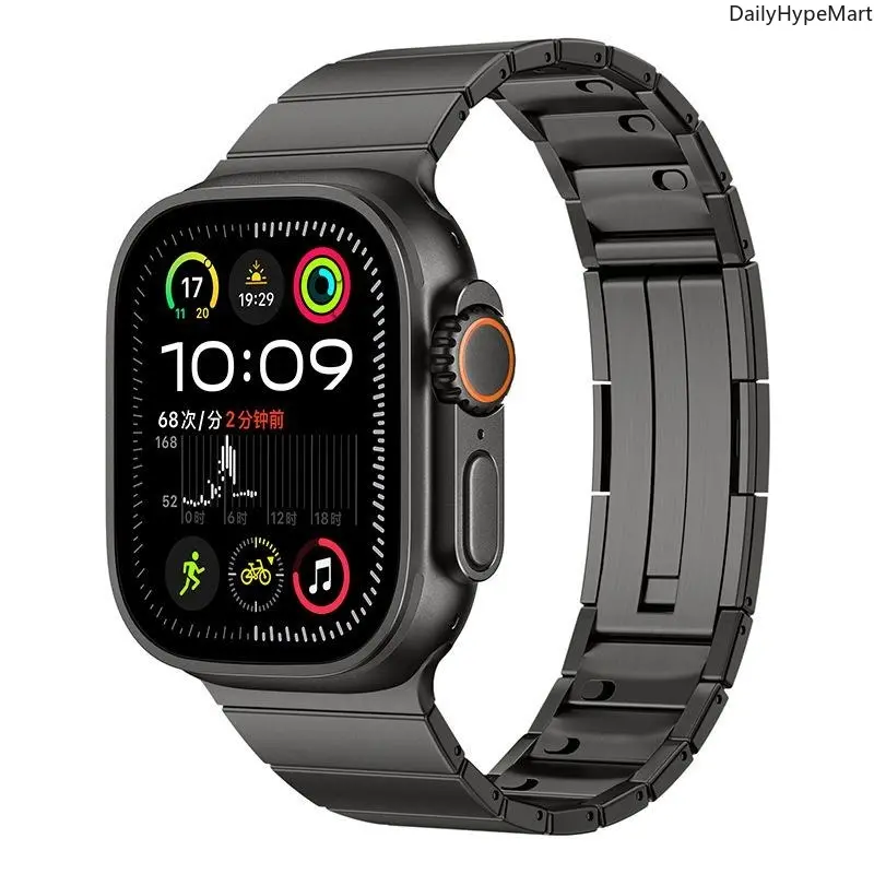 Business Slim Three-Bead Stainless Steel Watch Band