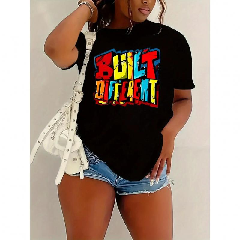 Summer Women'S Clothing Front Printed Short-Sleeved T-Shirt Top Comfortable Breathable Fabric Casual Sports Style Colorful Letters T-Shirt For Men And Women