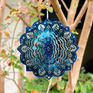 Shiny 3D Mandala Spinner |     The Perfect Satisfying Hanging Gift for Garden Lovers