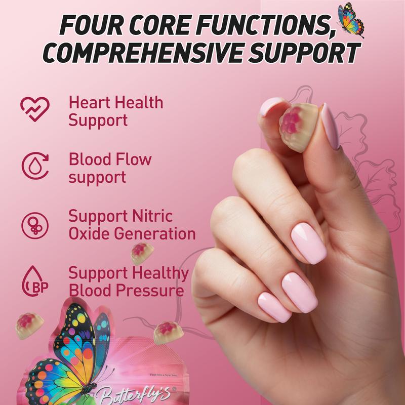 Butterfly’s Tear Hot Beetroot Gummies – Beet Root, Cayenne, Cinnamon & Ginger for Cardiovascular, Brain & Circulation Support – 60 Gummies