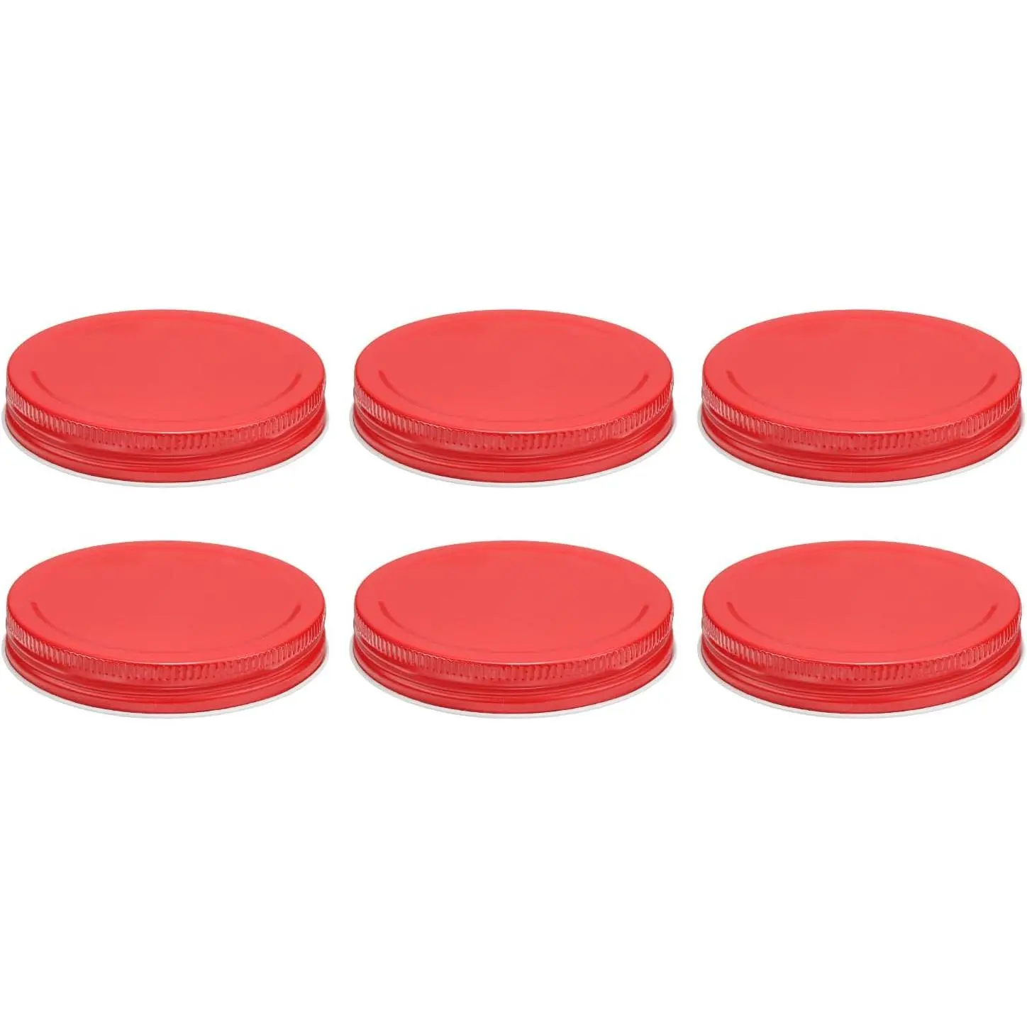 6 count Wide Mouth Mason Jar , Mason Canning Jar  with Airtight Seal, Mason Storage Covers Caps, Red