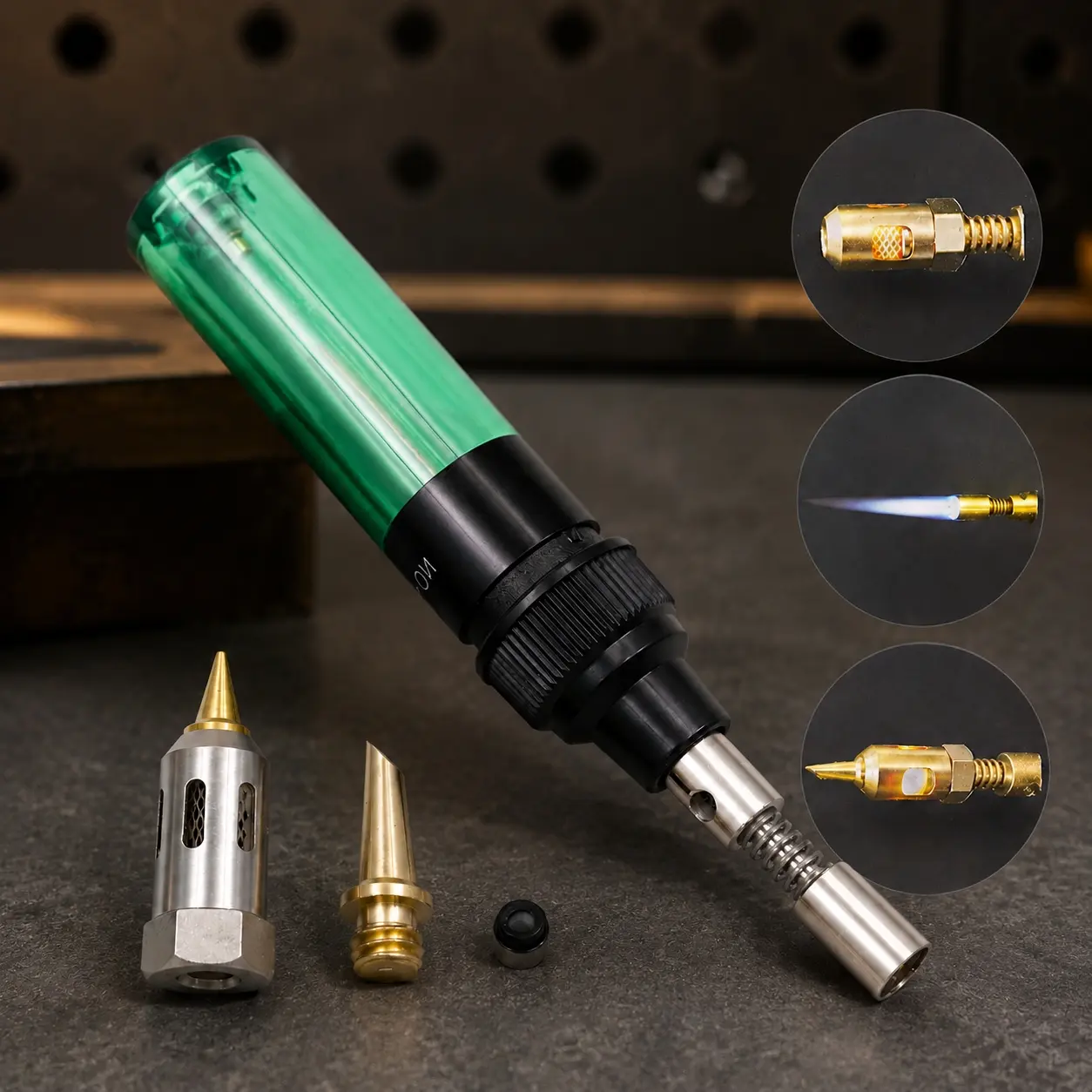 Industrial Grade Heavy Duty Butane Torch Kit: Adjustable Flame Welding Tool with Windproof Ignition for Electrical Repair, Jewelry Making & Outdoor Use - Portable High-Temp Soldering Equipment Set