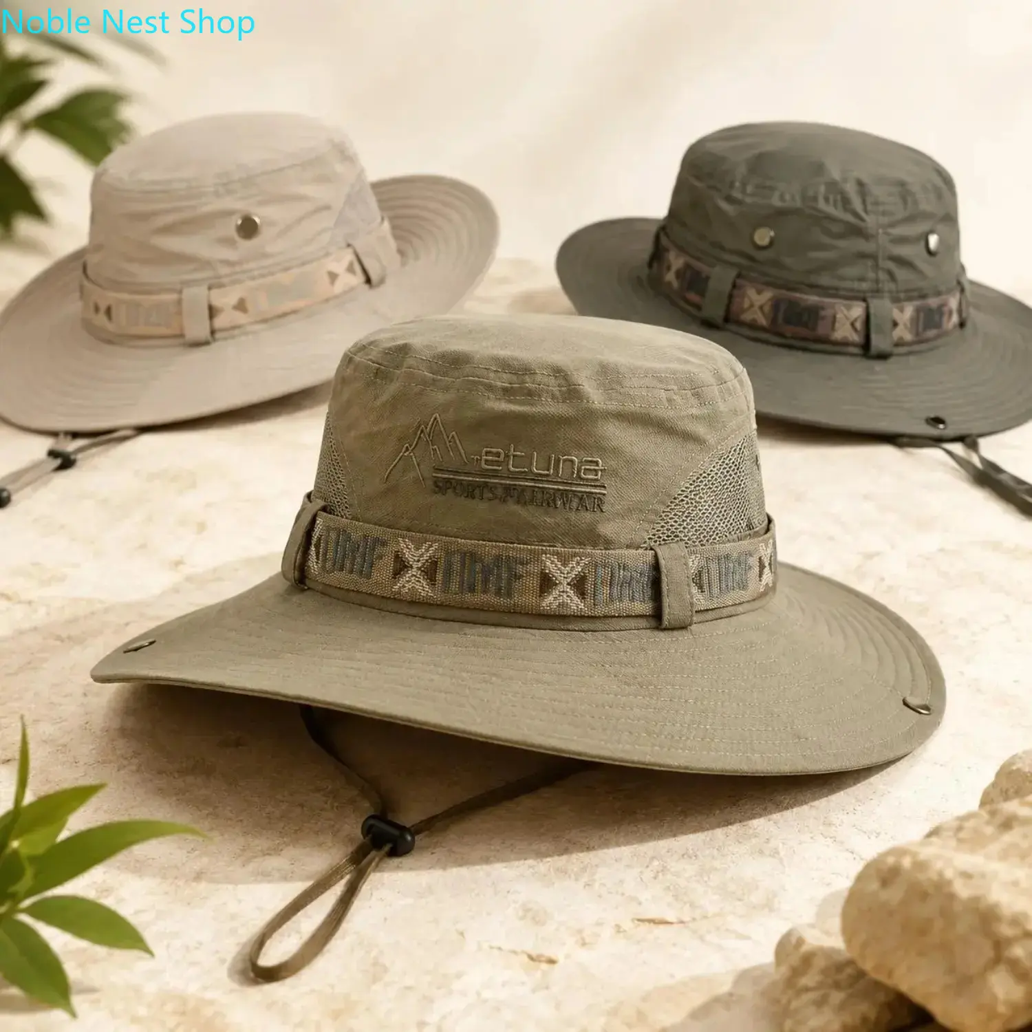 Men’s Wide Brim Mesh Gorpcore Bucket Hat, Lightweight Breathable Windproof UV Sun Protection Outdoor Cap for Beach Hiking Camping & Holiday Gifts for Men