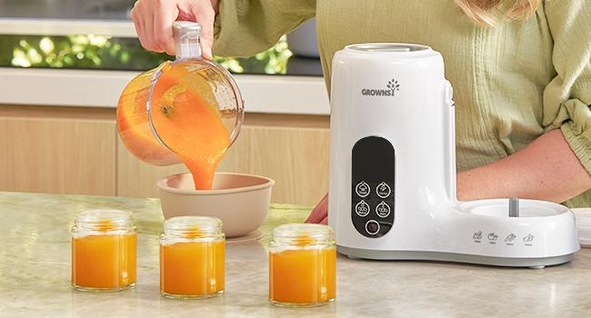 Grownsy 1-Step Baby Food Maker – BPA-Free Blender with Large Bowl, Steam Basket, Auto Cooking, Grinding, Sterilizing & Auto Pause for Homemade Healthy Baby Food