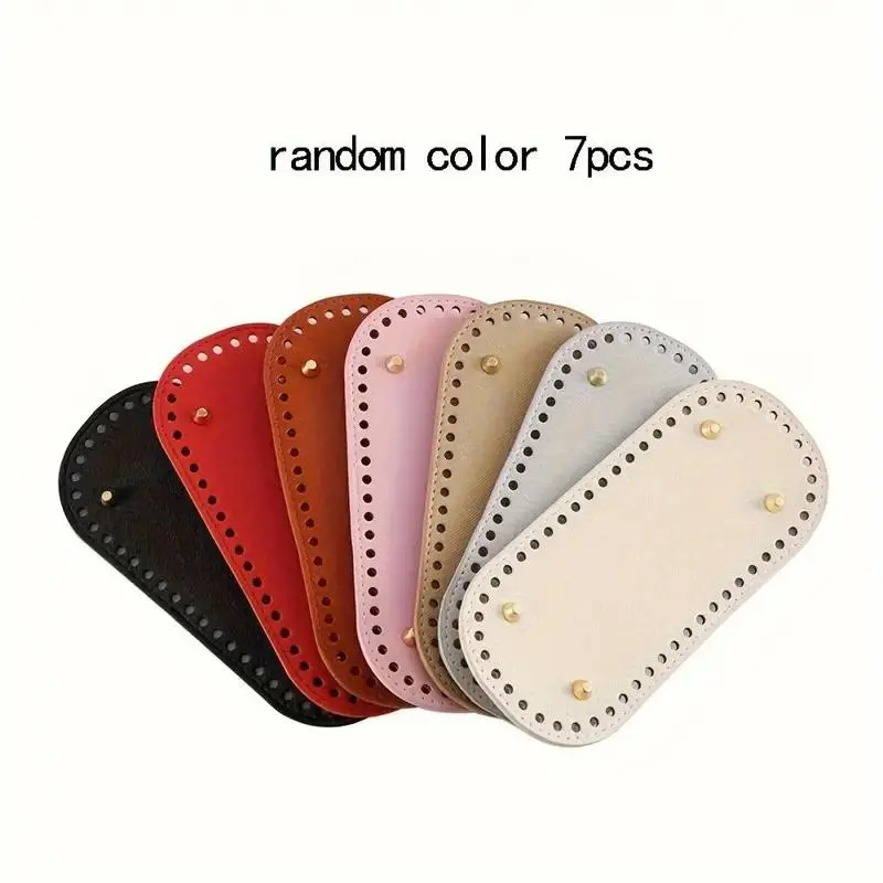PU Leather Bag Bottom Inserts, 7-Pack Oval Shaped, Reusable & Durable, Perfect for Handbags & Purses, Ideal for DIY Craft Projects