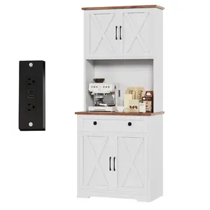 Garvee 2026 New Upgraded1 Wood Panel X-Shape 4-Door 1-Drawer Tall Cabinet Ideal Christmas Xmas Birthday Gifts for Women Men Friends