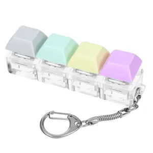 Keyboard Fidget Clicker Keyboard Fidget Keychain of 4 Colors Decompression Button Stress Relief Gifts for Adult to Relief Stress Pass Timefidget toys