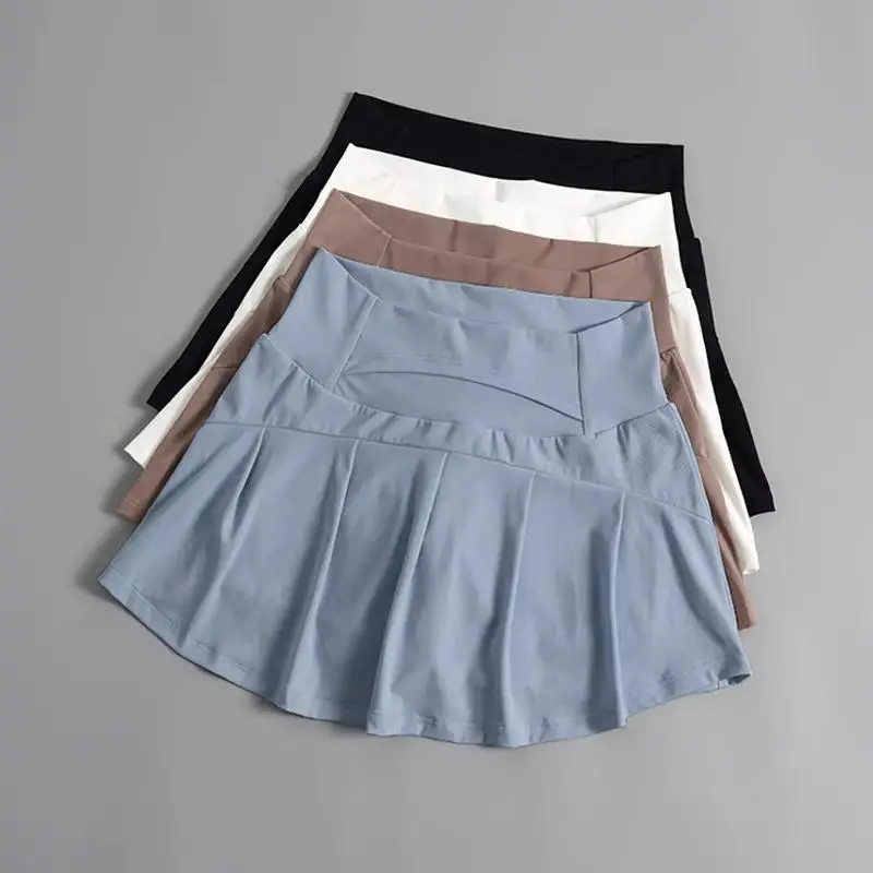 Women High Waisted Pleated Tennis Skort with Built-in Shorts Athletic Activewear Skirts for Running Yoga Gym Workout Sporty Chic One Size Fit