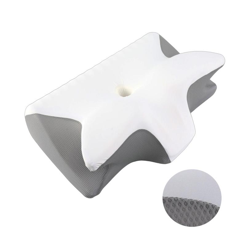 Two-way design with two different heights, ergonomic memory foam pillow for neck and shoulder relaxation, and contoured armrests for side and stomach sleepers. Great Christmas and Mother's Day gift.