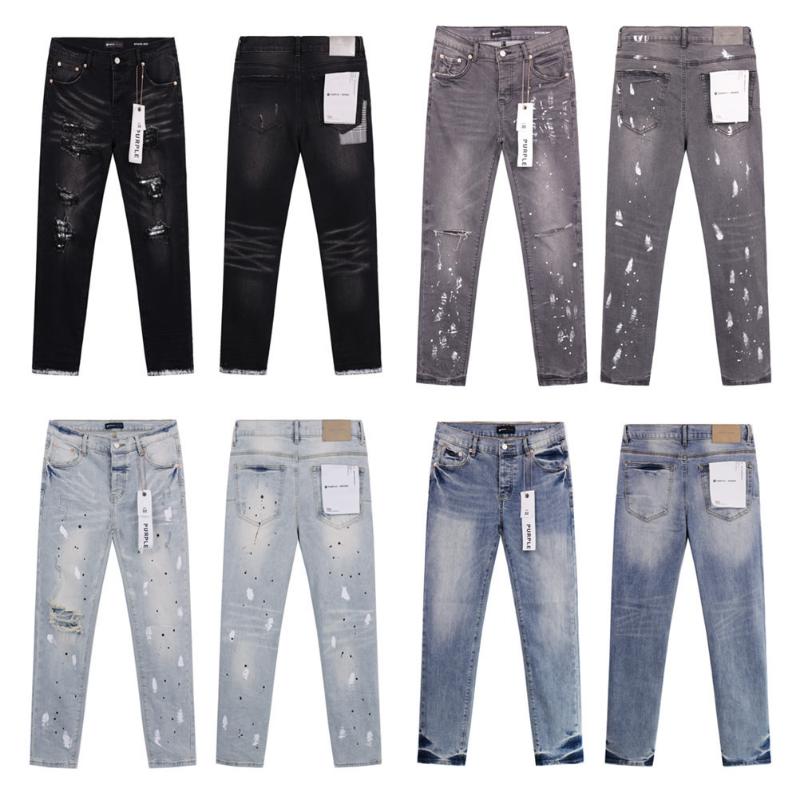 Men's Jeans High Street Black Ripped Old Foot Pants Casual Cotton Denim Fabric graduation  outfits rip frayed jean