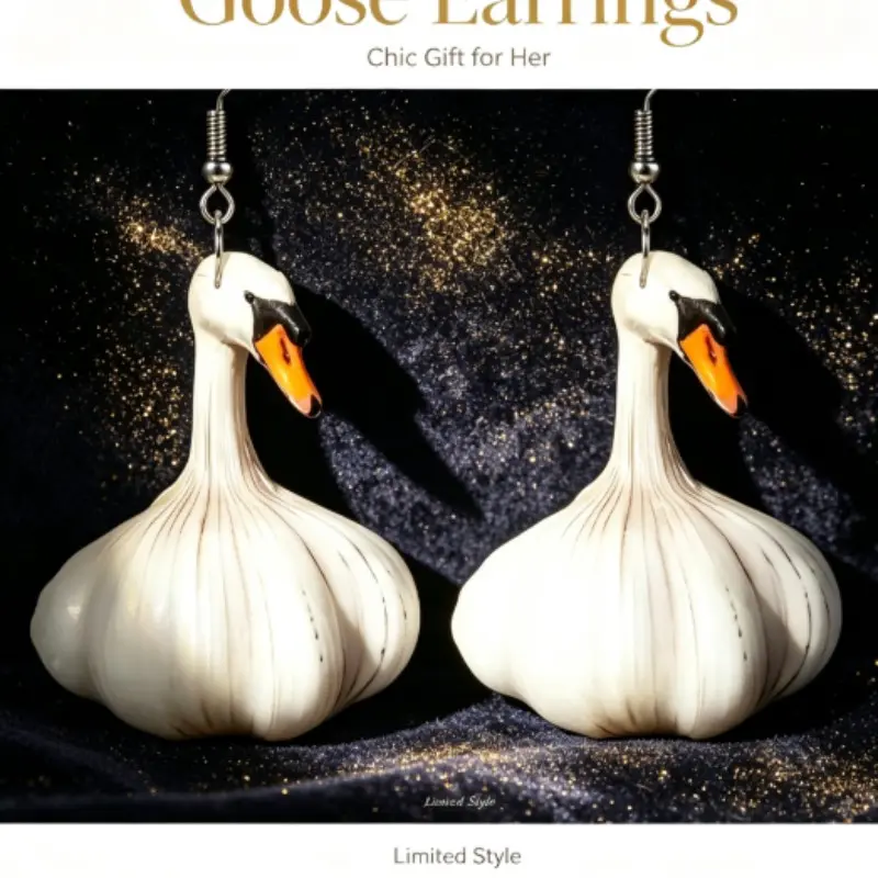 Funny Creative Duck Earrings for Women, European and American Fashion Animal Ear Jewelry, Unique Holiday Accessories, New Cross-Border Products