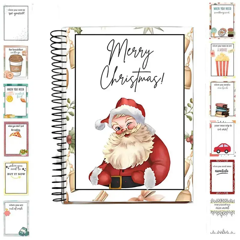 Santa Christmas Gift Card Book for Her, Holiday Gift Card Holder Book, Christmas Gift Book with Gift Card Holder, Cute Pink Christmas Gift Card Mini Book, Christmas Gift for Wife, Girlfriend, or Mom