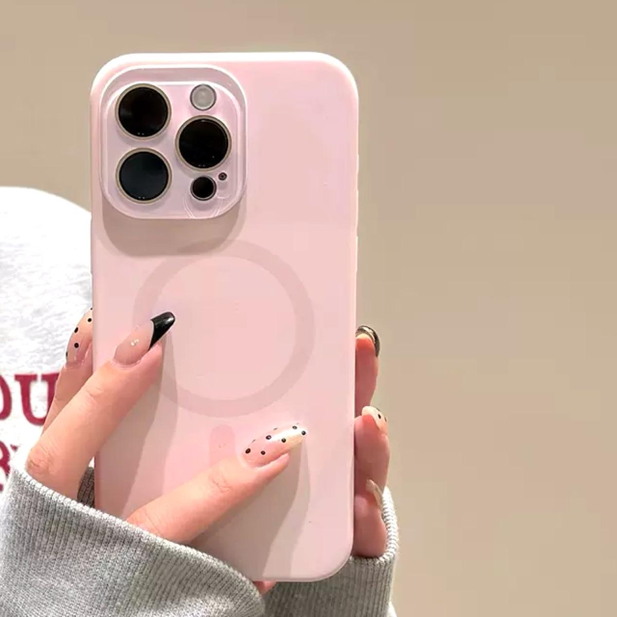 Very Soft Good hand feel Silicone magnetic Phone case for iPhone17 16 Pro Max 15 14 13 11 Plus, MagSafe, Glass Camera Protector Cover Built-in Lint Anti-fingerprint Anti-Drop Non-slip Cellphone Casing Protector Shockproof