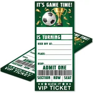 20 Pack Soccer Birthday Party Ticket Invitations with Envelopes Invite Cards for Boy Birthday Party