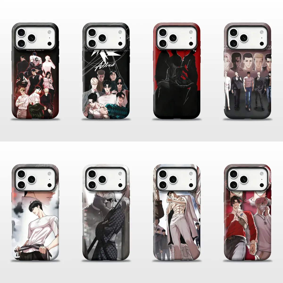 Korean Anime Lookism Glossy Shockproof Phone Case for iPhone 11-17 Pro Max Plus Air, Smartphone-Cellphone Handheld Devices Casing, Fantasy-Action Style Gift for Fans