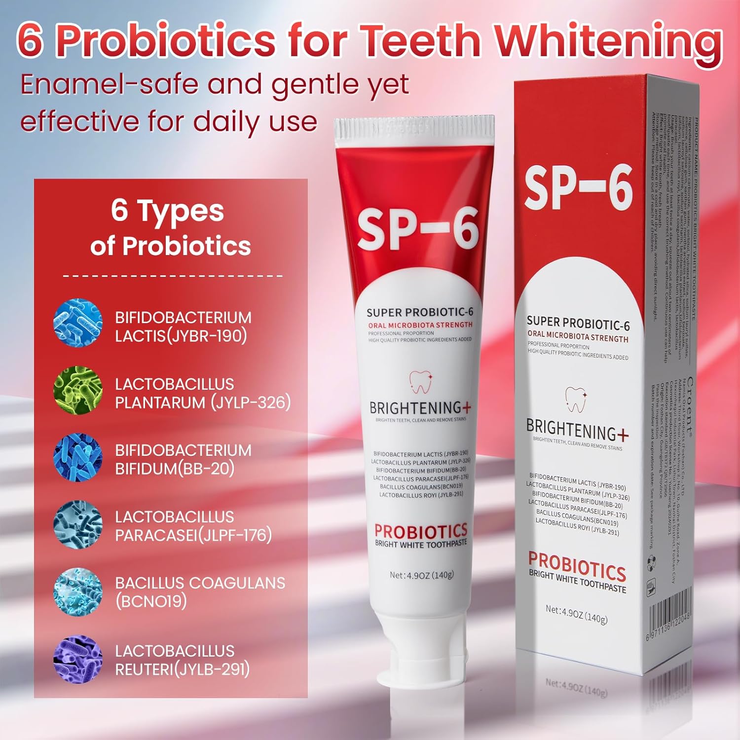 SP-6 Probiotic Whitening Toothpaste – 6 Probiotics for Brightening ...