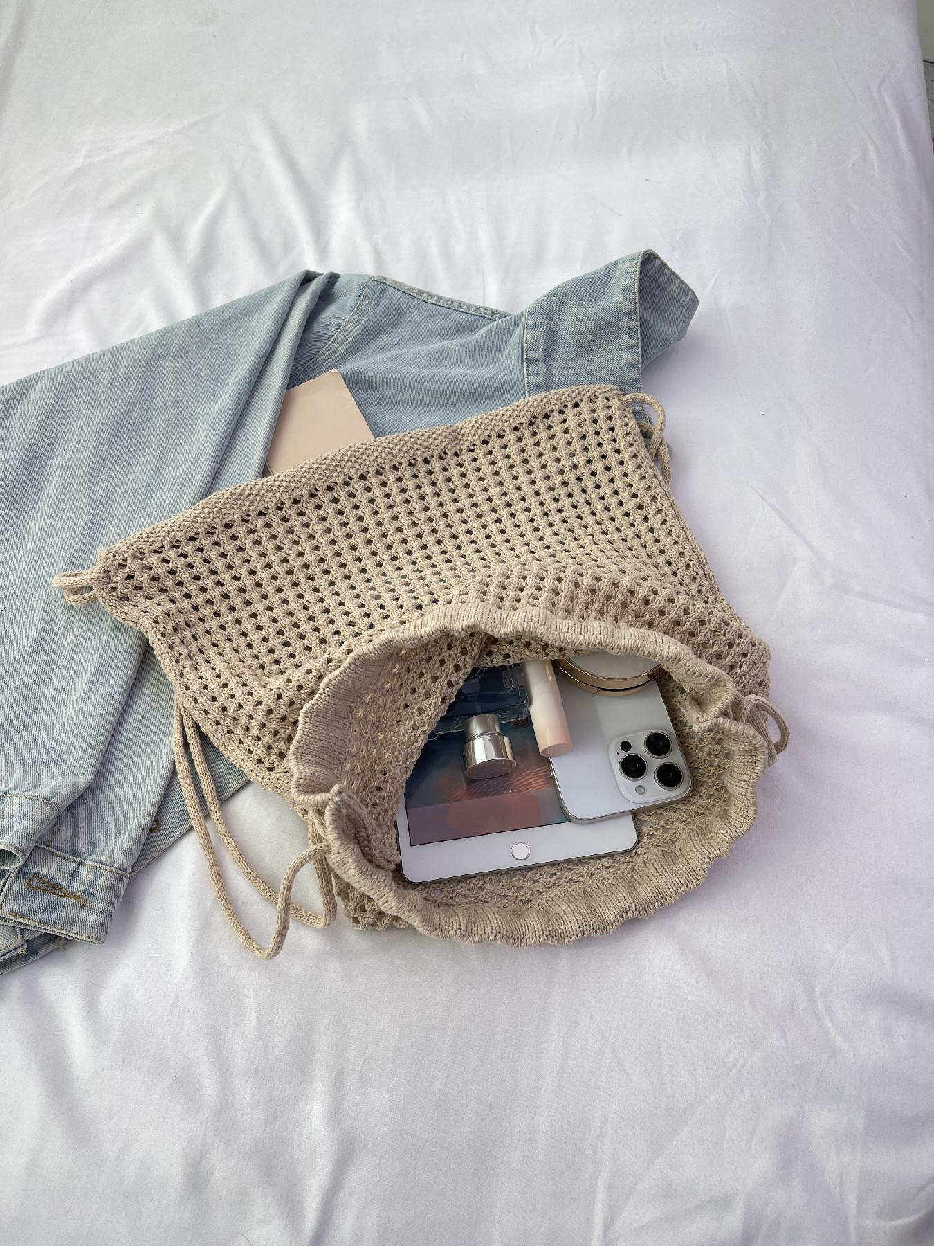 Solid Color Large Capacity Drawstring Backpack, Casual Versatile Bag for Daily Use, Stylish and Functional Travel Bag, Adjustable Shoulder Straps