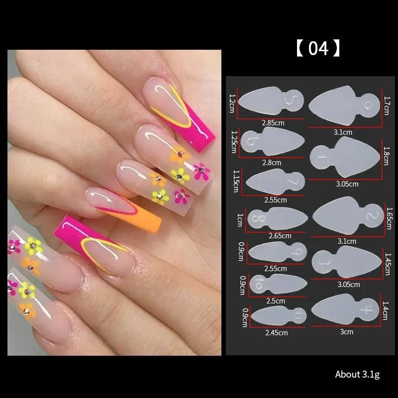 60pcs Crystal Nail Molds, No Matte No Paper Tray, UV Gel Quick Extension Nail Forms, Reusable French Tip Stickers for Professional & DIY Manicure, Nail Design