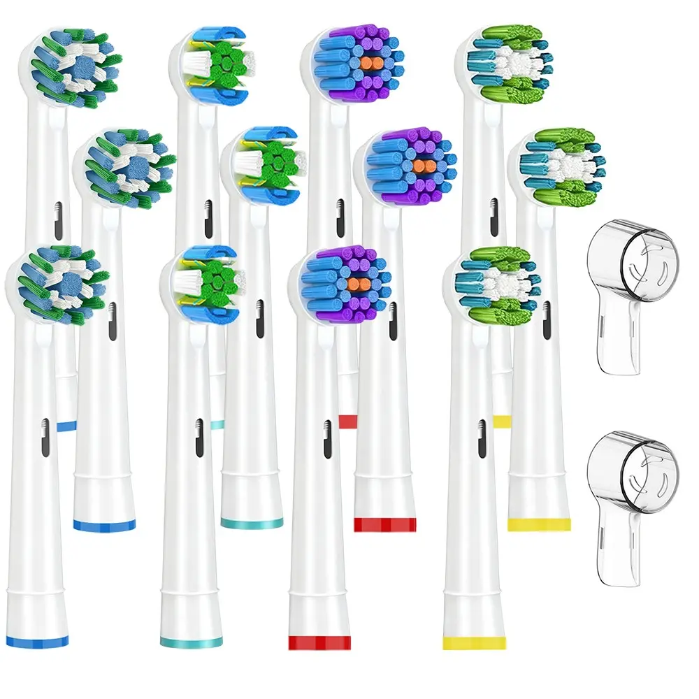 Replacement Electric Toothbrush Heads Compatible with Oral-B Rotary Handles, 4 Pack / 8 Pack, 4 Varieties Brush Heads with Protective Dust Caps, Soft Bristle Refills for Deep Clean & Sensitive Gum Care, Replaceable Toothbrush Heads