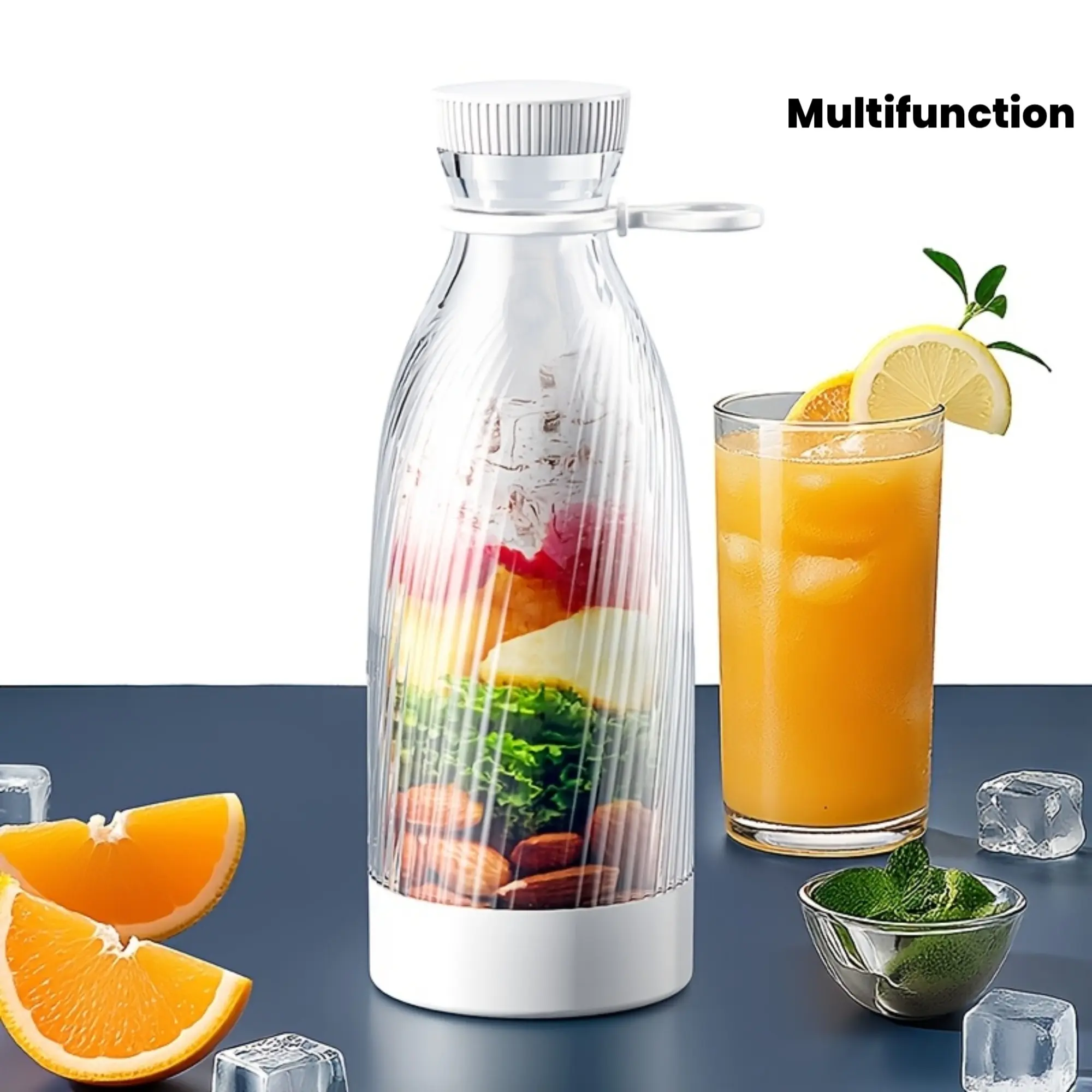 Portable Electric USB Juicer Blender, Mini Blender for Smoothies, Salads, and Juices, 16.91oz with LED Display, Multi-Function Juice Maker