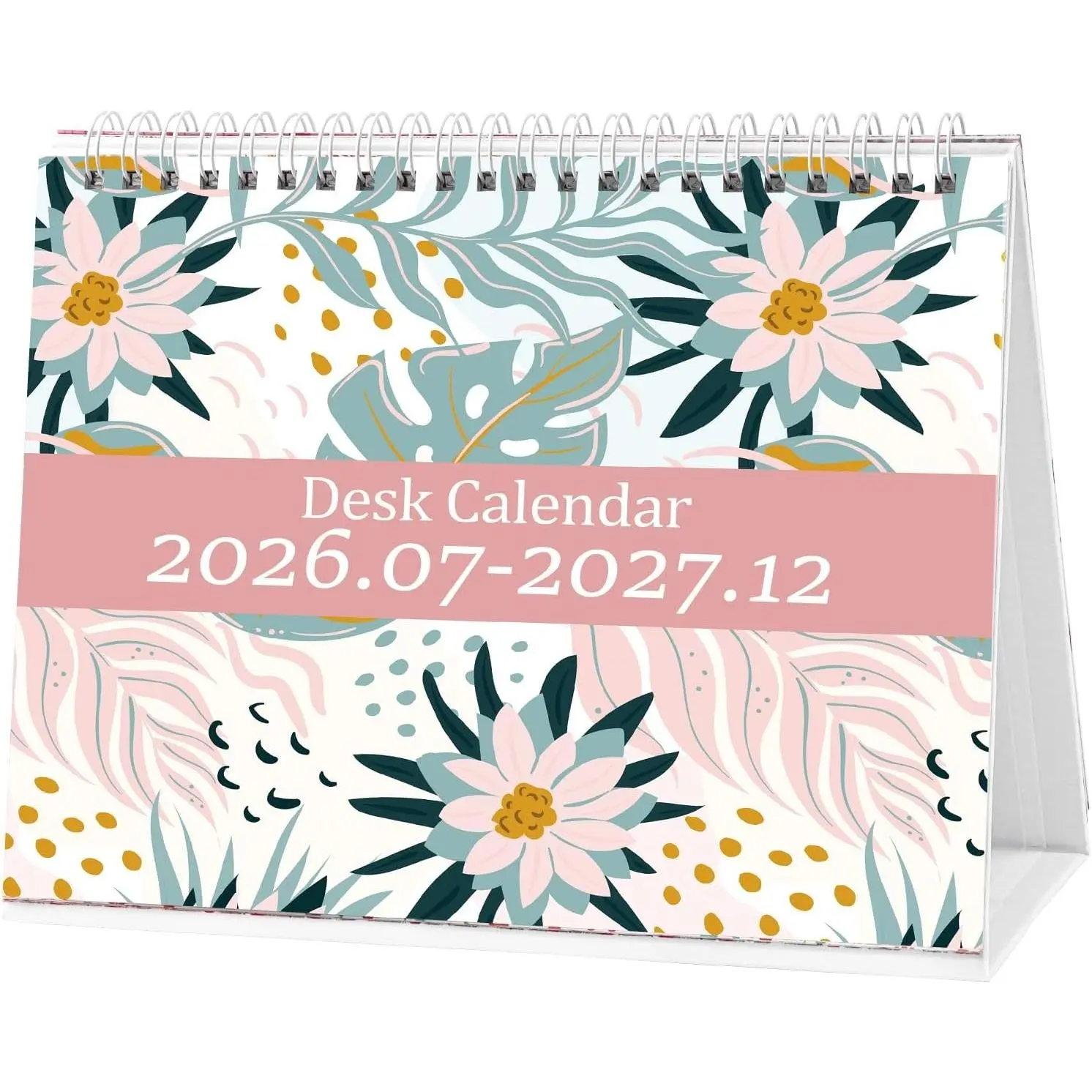 2026-2027 18 Months Standing Flip Desk Calendar Jul.2026-Dec.2027 with Stickers, US Holidays Marked, Easy Organizing (7" x 8.5")