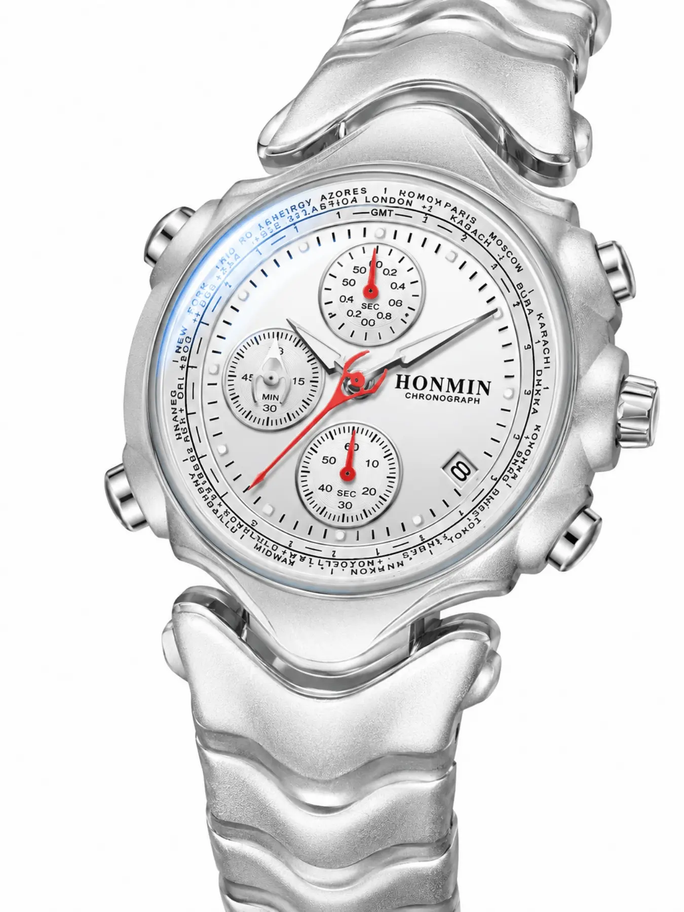 HONMIN Chronograph Calendar Luminous Sporty Business Quartz Wristwatch, Multi-Function Stopwatch Analog Watch with Night Glow Dial and Water Resistant, Versatile Dress Wrist Watch for Men Office Daily Work, Multi-Functional Timepiece for Men.