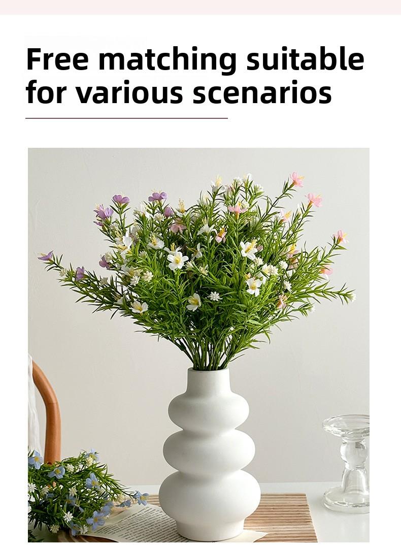 7-branch artificial baby's breath flowers for wedding hall floral arrangements, small bunches of artificial plants for home decoration