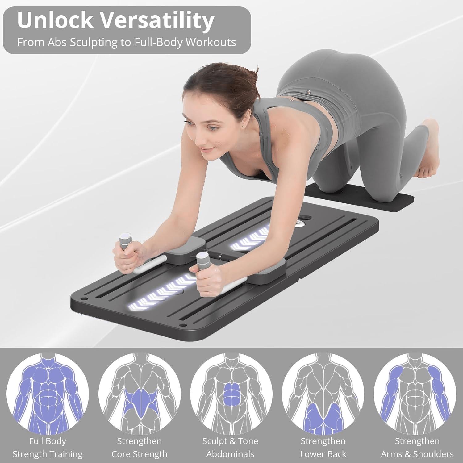 Multifunctional Abs Exercise BoardFoldable Home Pilates Exerciseboardequipped With Kneeling Pads Andtimers For Abdominal And Corestrength Training Multi-Functional Ab