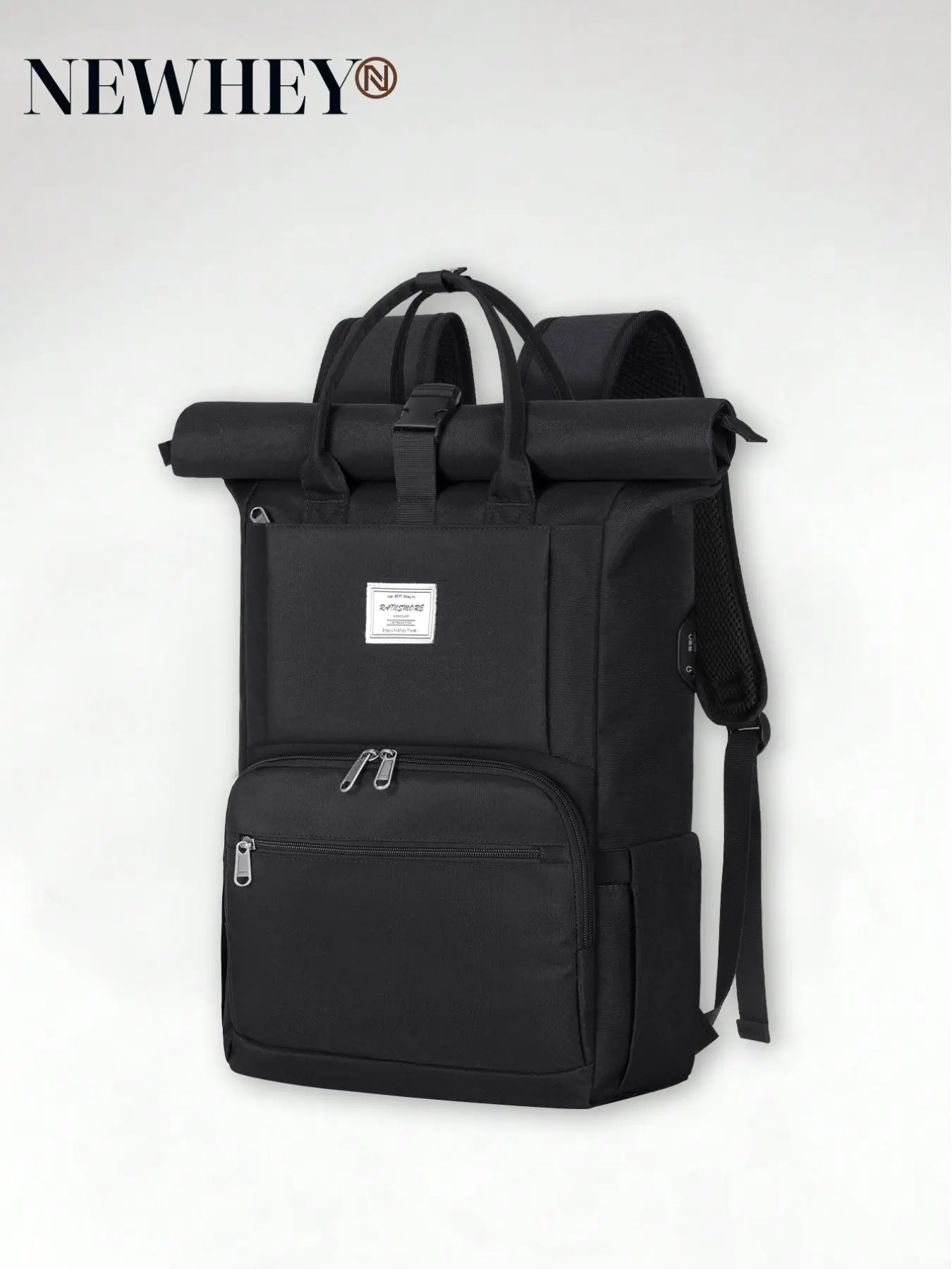 Rolltop Backpack for Men and Women, Large 15.6 Inch Laptop Backpack for Work, Waterproof School and Travel Backpack, Ideal Stylish Casual Daypack